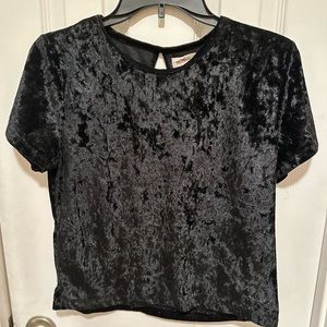 Hollister Black Velvet Crop Top